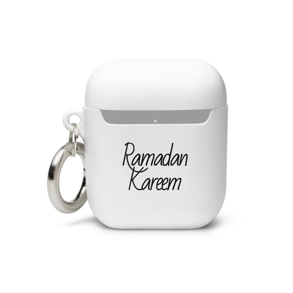 White Lunar Blessings AirPods® case, offering protective and elegant coverage for AirPods with a Ramadan-inspired design.