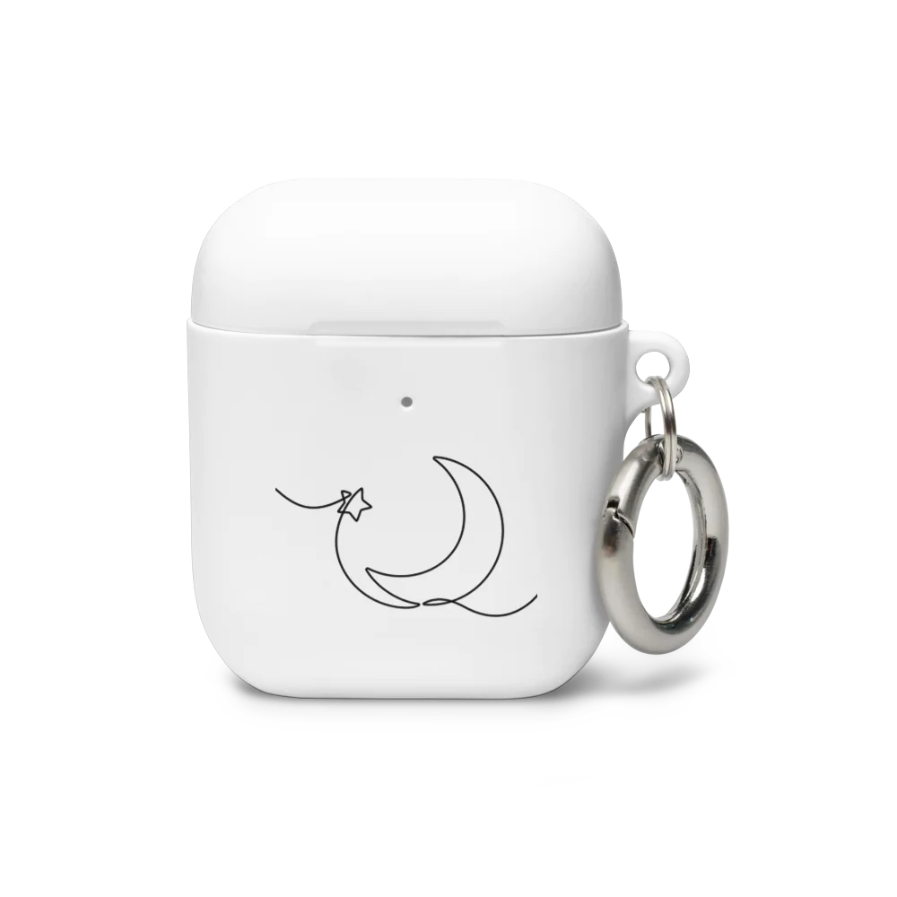 White Lunar Blessings AirPods® case, offering protective and elegant coverage for AirPods with a Ramadan-inspired design.