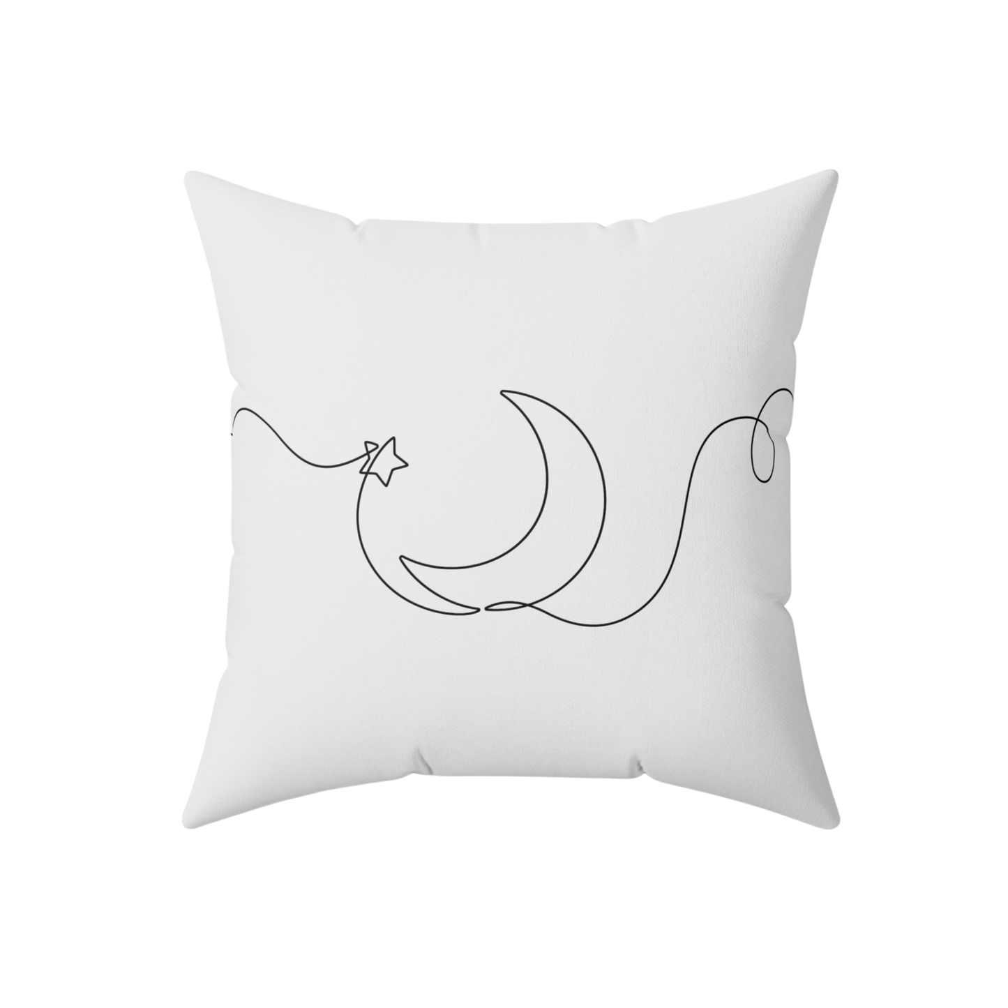 Lunar Blessings 18x18 inch square cushion in white with celestial theme