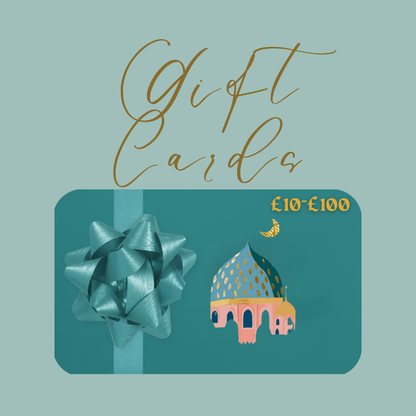 Ramadan Kareem Gift Card available in £10, £25, £50 and £100 denominations