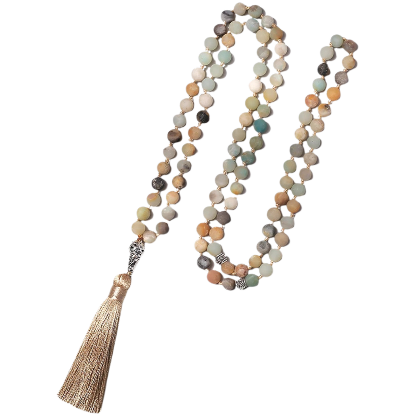 99-bead Amazonite tasbih with no background