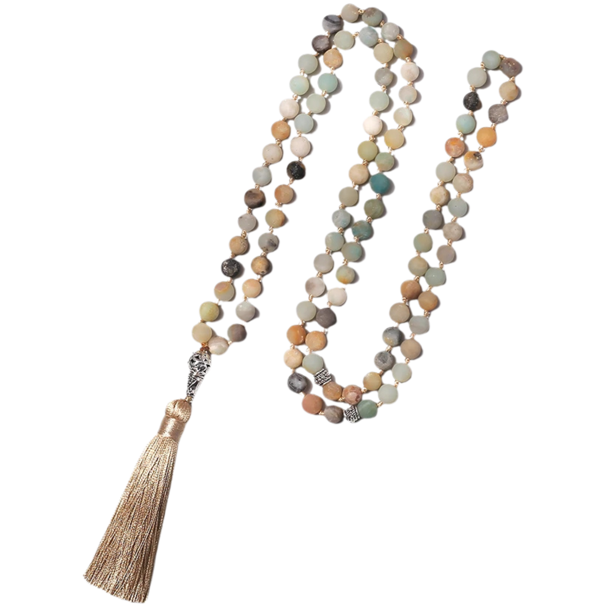 99-bead Amazonite tasbih with no background