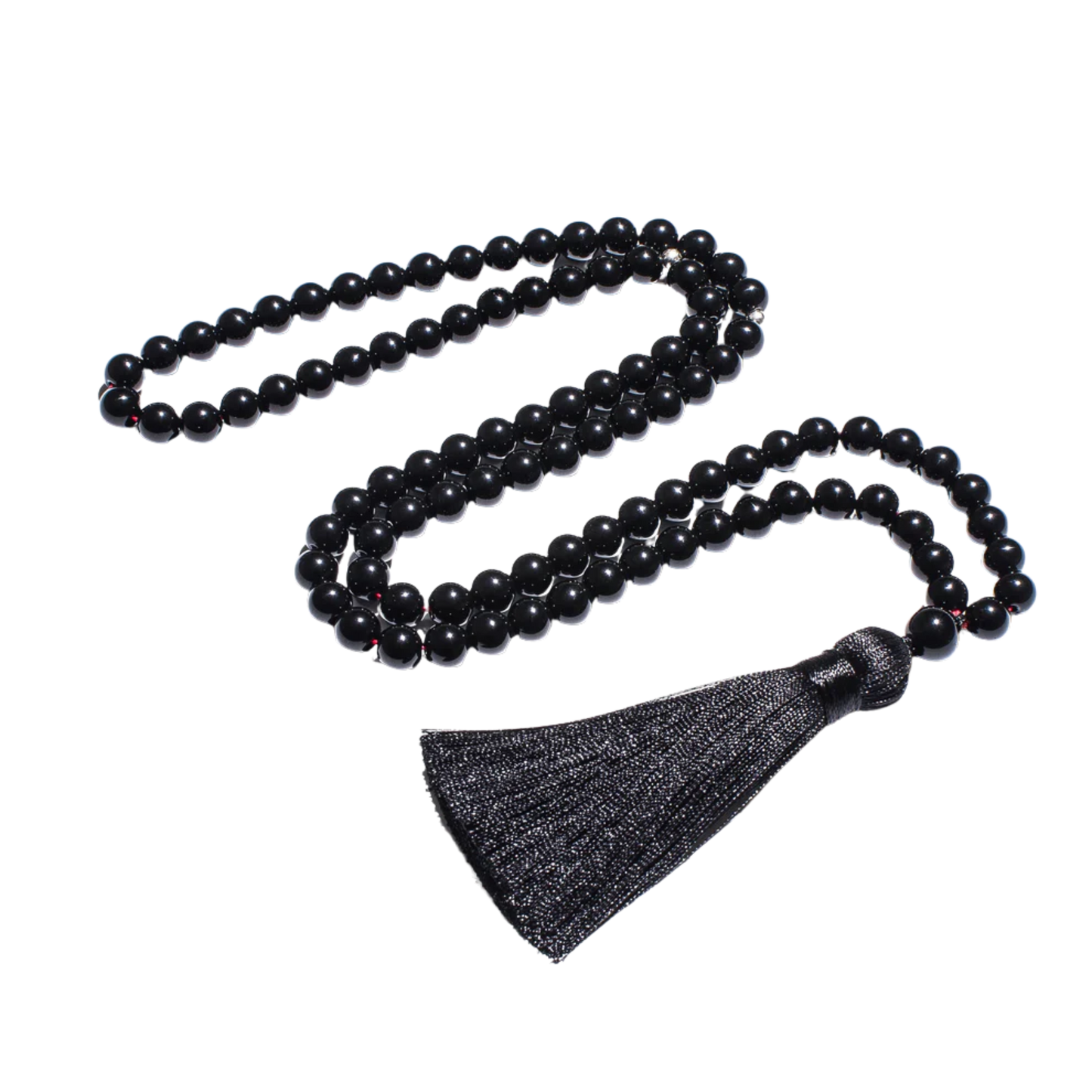 99-bead Black Onyx tasbih on plain background for a crisp product focus