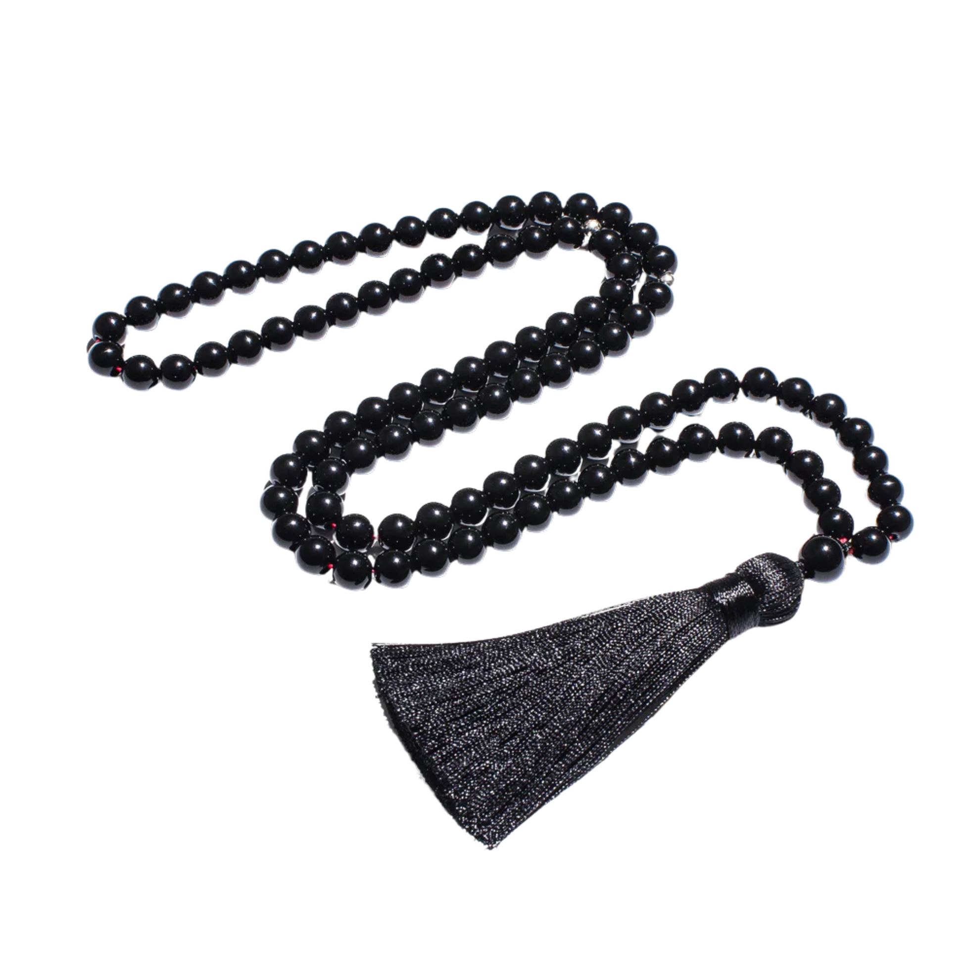99-bead Black Onyx tasbih on plain background for a crisp product focus
