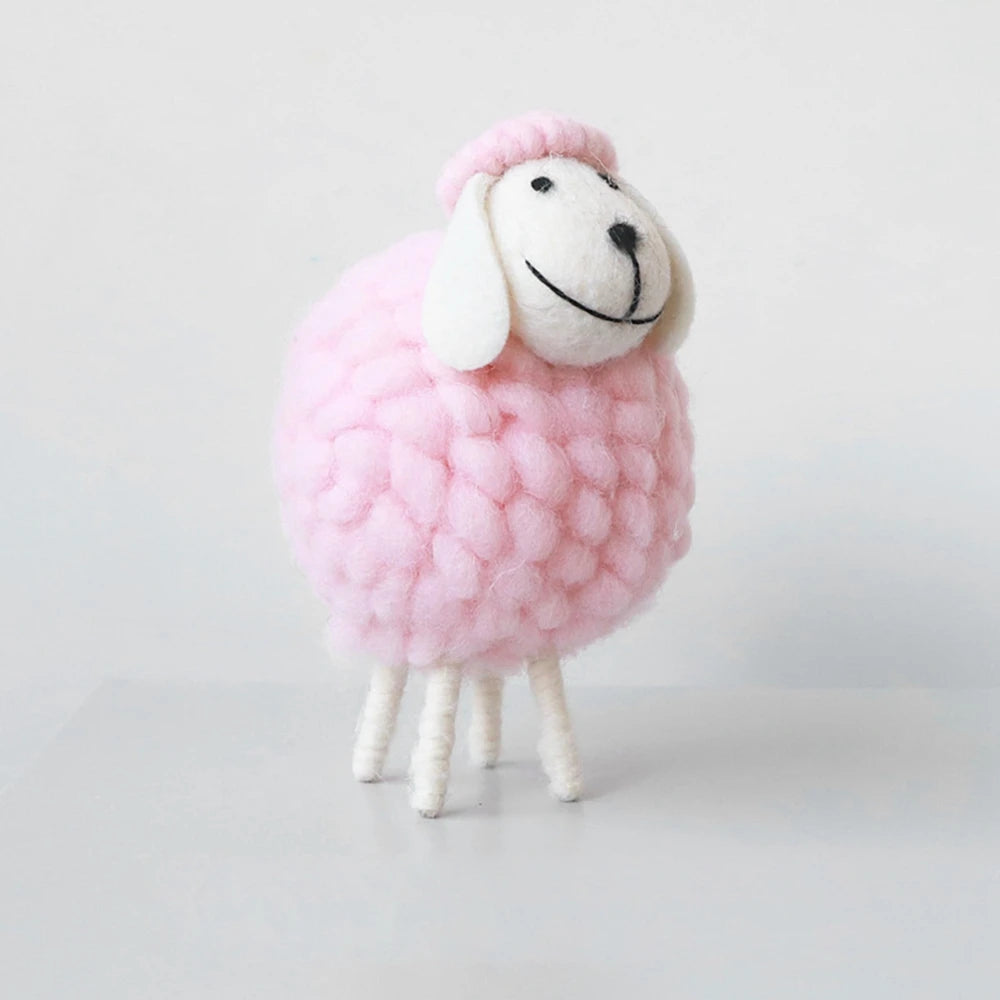 Large pink wool felt sheep for soft festive Eid touch