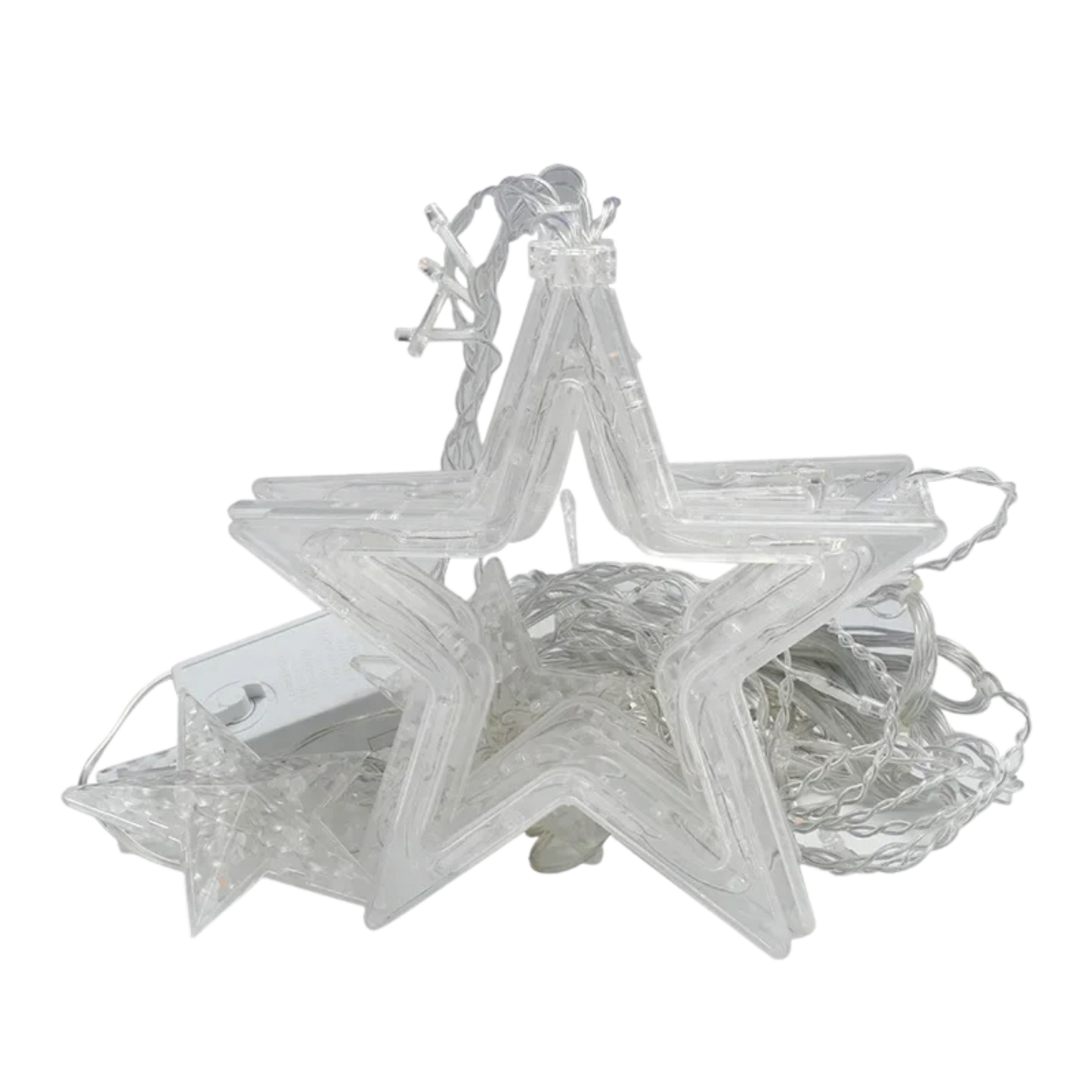 Folded star curtain lights in compact form