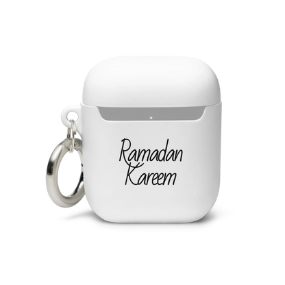 White Lunar Blessings AirPods® case, offering protective and elegant coverage for AirPods with a Ramadan-inspired design.