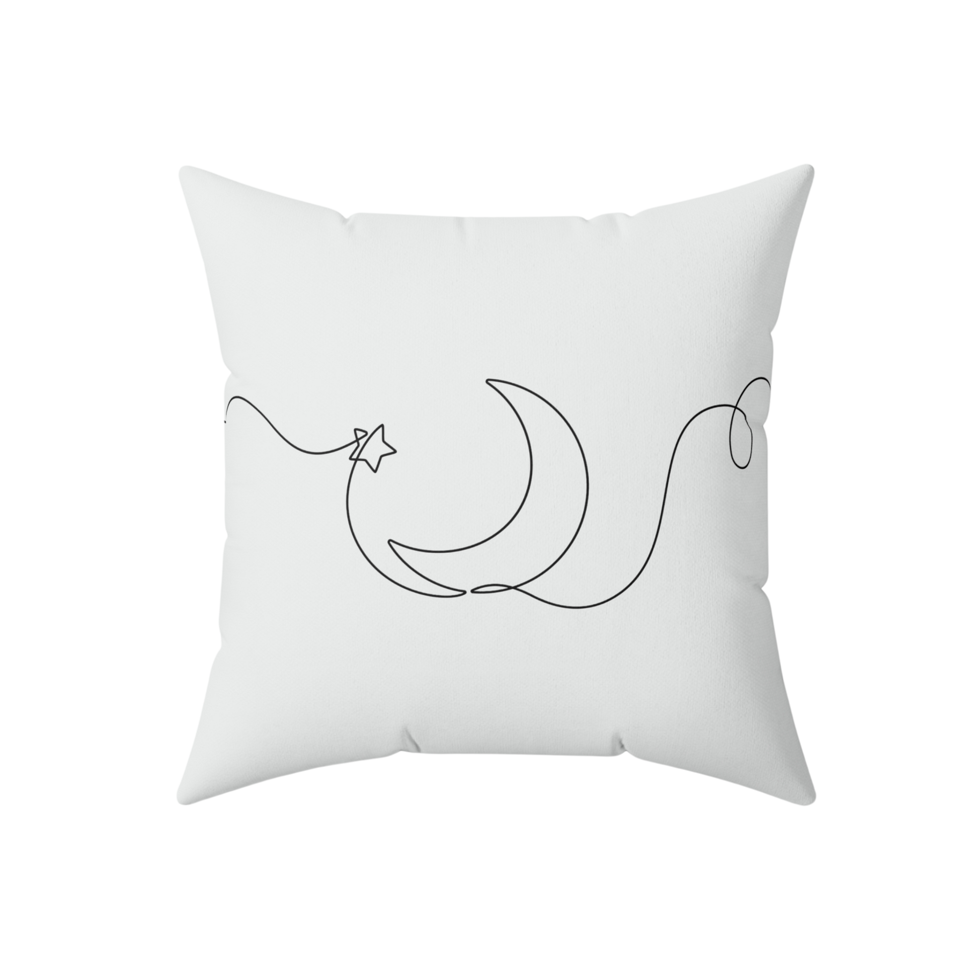 Lunar Blessings 18x18 inch square cushion in white with celestial theme