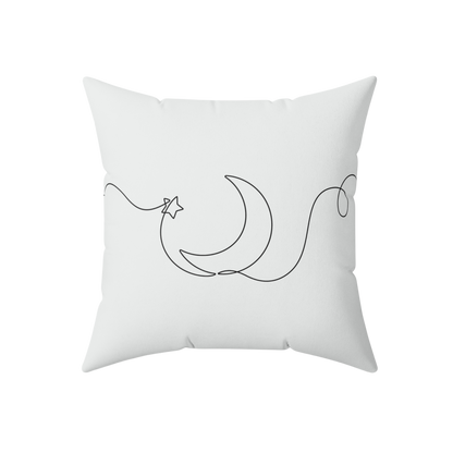 Lunar Blessings 18x18 inch square cushion in white with celestial theme