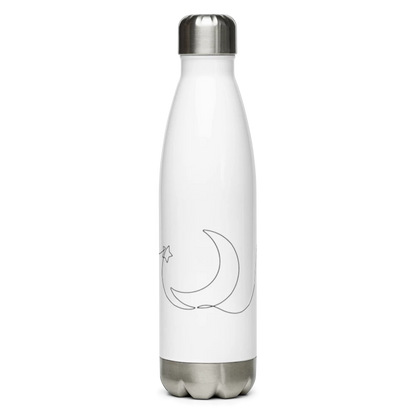 Lunar Blessings stainless steel water bottle featuring an elegant moon design, perfect for staying hydrated with style and spirituality.