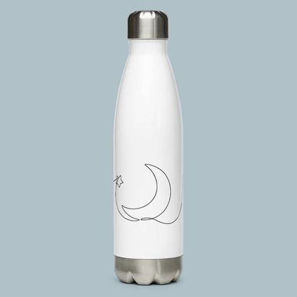 Lunar Blessings stainless steel water bottle with minimalist Islamic design
