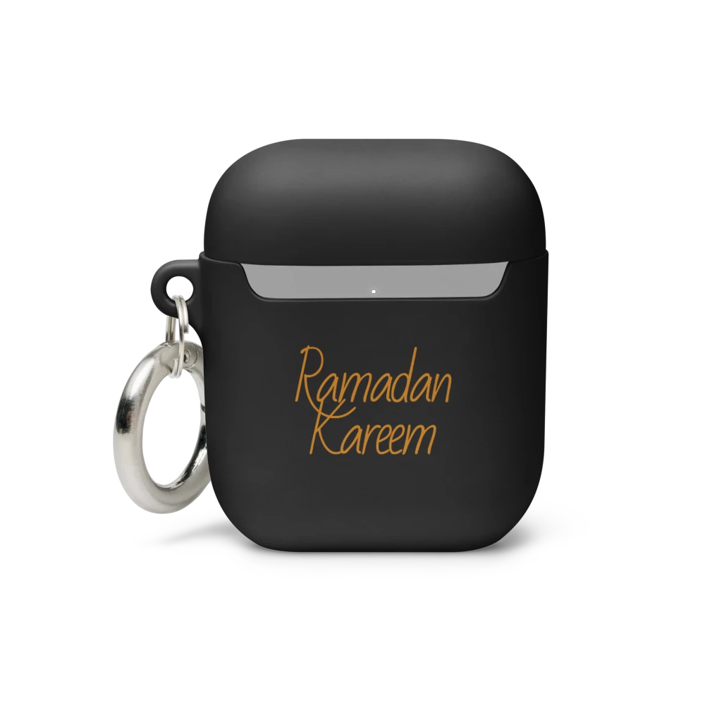 Black Masjid design AirPods® case, providing protective and elegant coverage for AirPods, perfect for the Ramadan season.