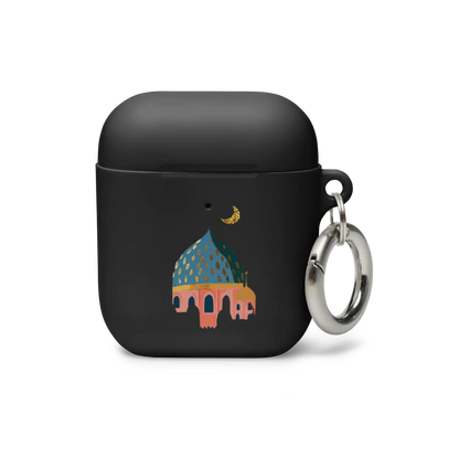 Black Masjid design AirPods® case, providing protective and elegant coverage for AirPods, perfect for the Ramadan season.