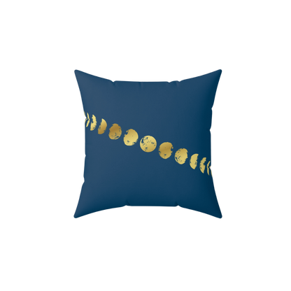 14x14 inch Moon Phases Decorative Pillow – compact size for accent chairs or shelves