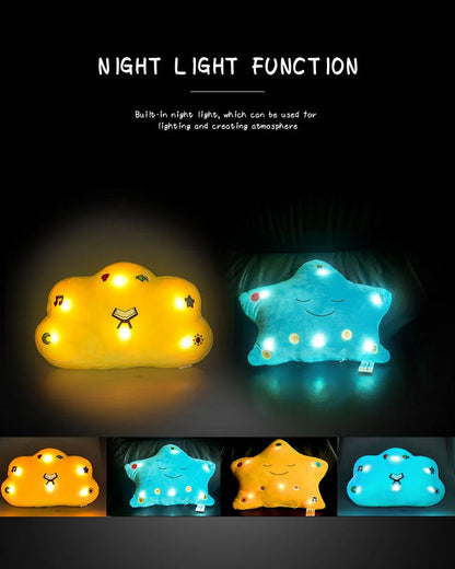 Quran Duaa pillow speaker for kids with night light function, providing a calming bedtime experience with soothing duaas and a soft glow.