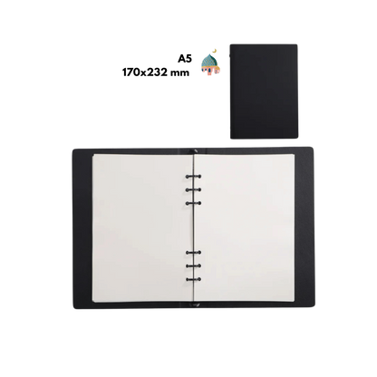 Ramadan Reflection Journal in a minimalist and timeless black design, perfect for personal reflections, prayers, and spiritual growth during Ramadan.