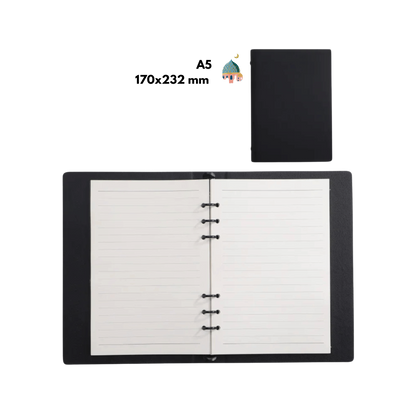 Ramadan Reflection Journal in a minimalist and timeless black design, perfect for personal reflections, prayers, and spiritual growth during Ramadan.