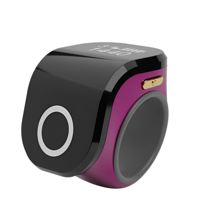 Smart Tasbih Tally Digital Counter Ring in purple – An advanced and modern dhikr companion for seamless prayer and tasbih tracking.