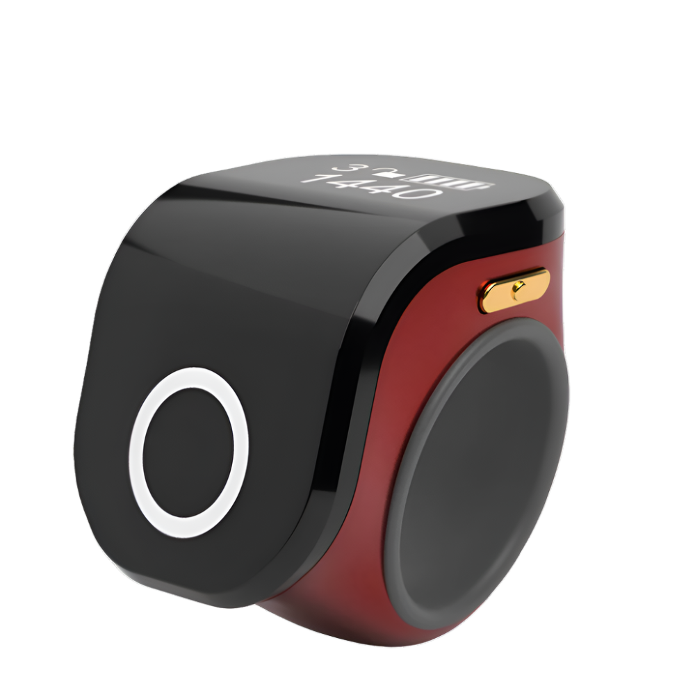 Smart Tasbih Tally Digital Counter Ring in wine red – An advanced and modern dhikr companion for seamless prayer and tasbih tracking.
