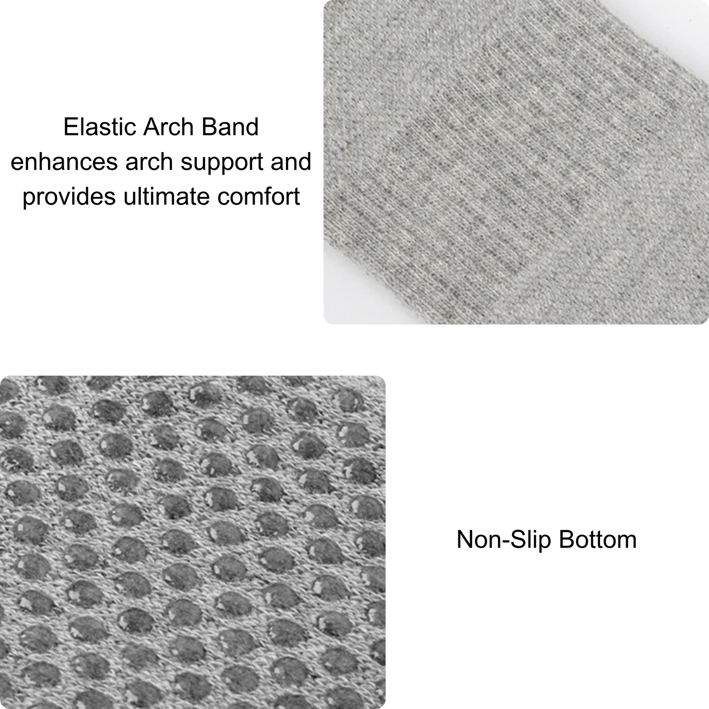 Elastic arch band and non-slip bottom features of Unisex Tawaf Socks