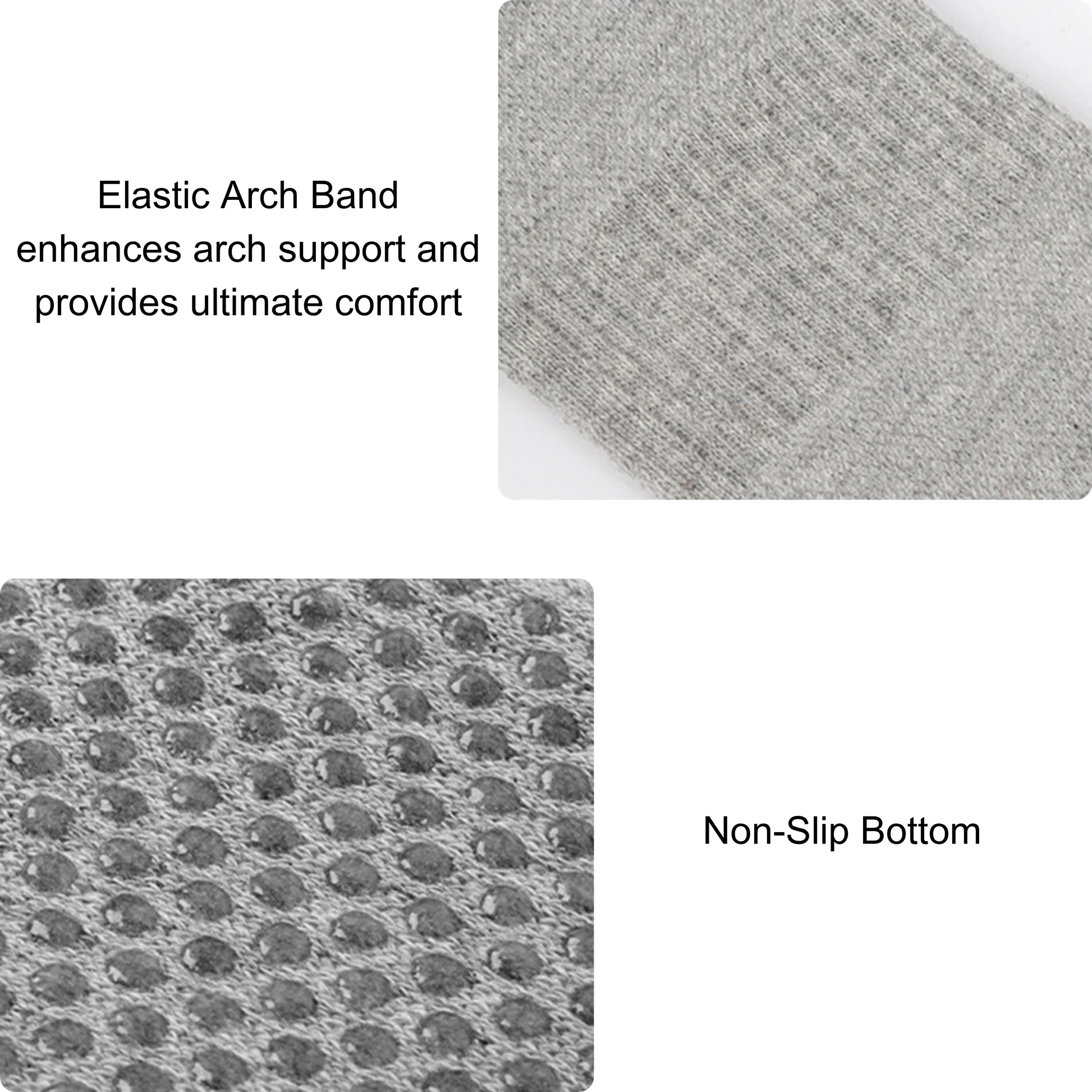 Elastic arch band and non-slip bottom features of Unisex Tawaf Socks