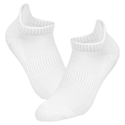 White Unisex Tawaf Socks showing sock shape and fabric